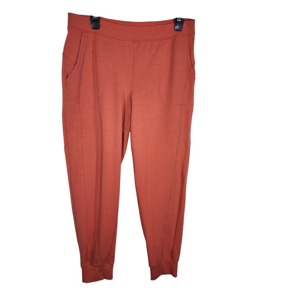 Denim & Co. Active Womens Regular French Terry Joggers Clay Red Medium A378199